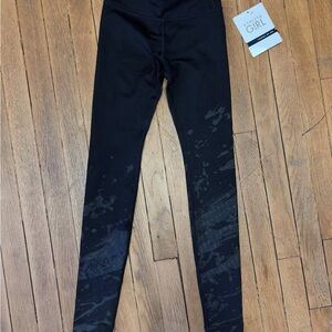 NWT Athleta Girls Black Speed of Light Leggings | Sz 7
